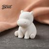 Durable Small Animal Sculpture 3D Printed Hippopotamus Statue, Mini Size Desktop Decoration, Solid White Hippo Accessory Matte Finish Figurine