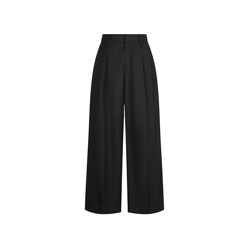 Less Spring 2025 Casual Merino Wool Wide-Leg Pants