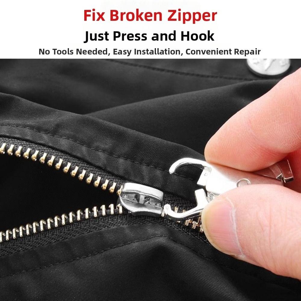 6Pcs Universal Zipper Pull Detachable Replacement Zipper Head Puller Easy Install Metal Zipper Tab Slider Pullers Clothing Use