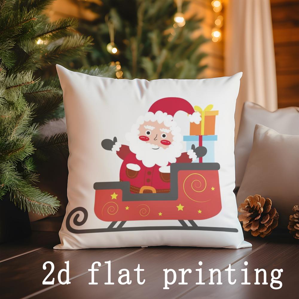Home Decor Christmas-themed Cartoon Pillow Covers Suitable For Sofa Bedroom Car Pillow Cover Cushion Rectangular Back Cushion