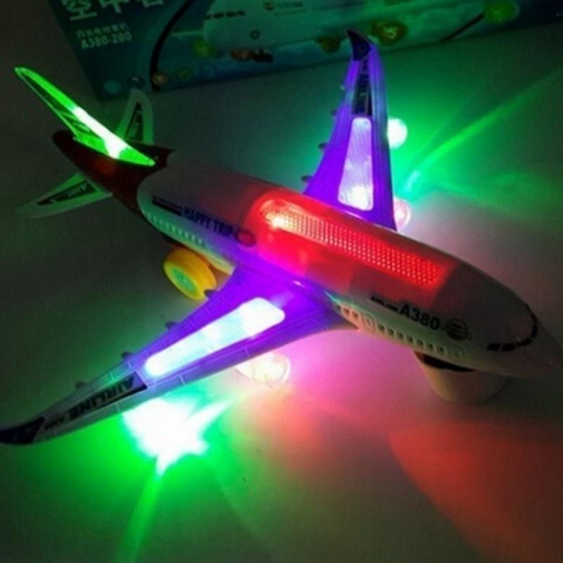 Moving Flashing Lights Airplane Kids Toy Electric Airplane Child Toy With Musical  Sounds Toy