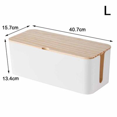 Kabelopbergdoos Stekkerdoos Hoes Houten Stroomkabel Draadbeheer Organizer Stofdicht Oplaadcontact Netwerklijn Opbergbak