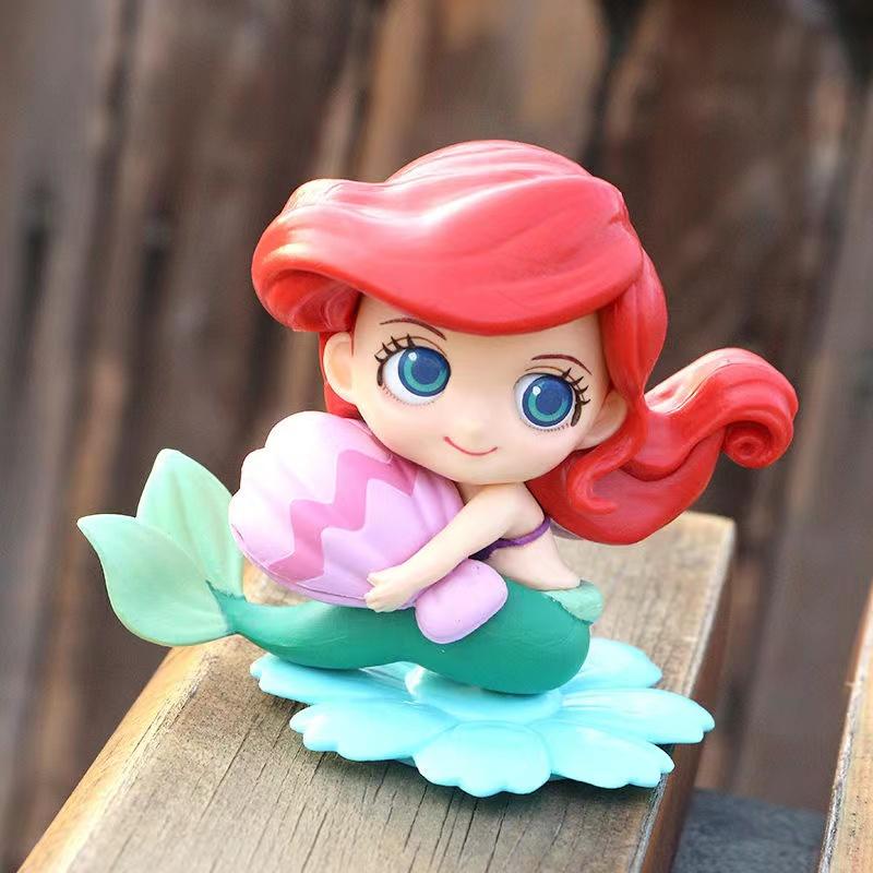 Disney 8cm Mermaid Princess Ariel Cinderella Sofia Cake Topper Decoration Birthday Party Children Kid Girl Gift
