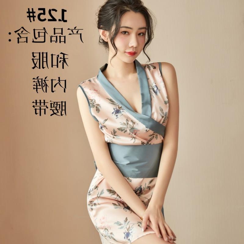 Sexy Erotic Underwear Pajamas Women's Summer Ice Silk Japanese Sexy Loose Kimono Adult Nightgown Adult Products Hot Thin