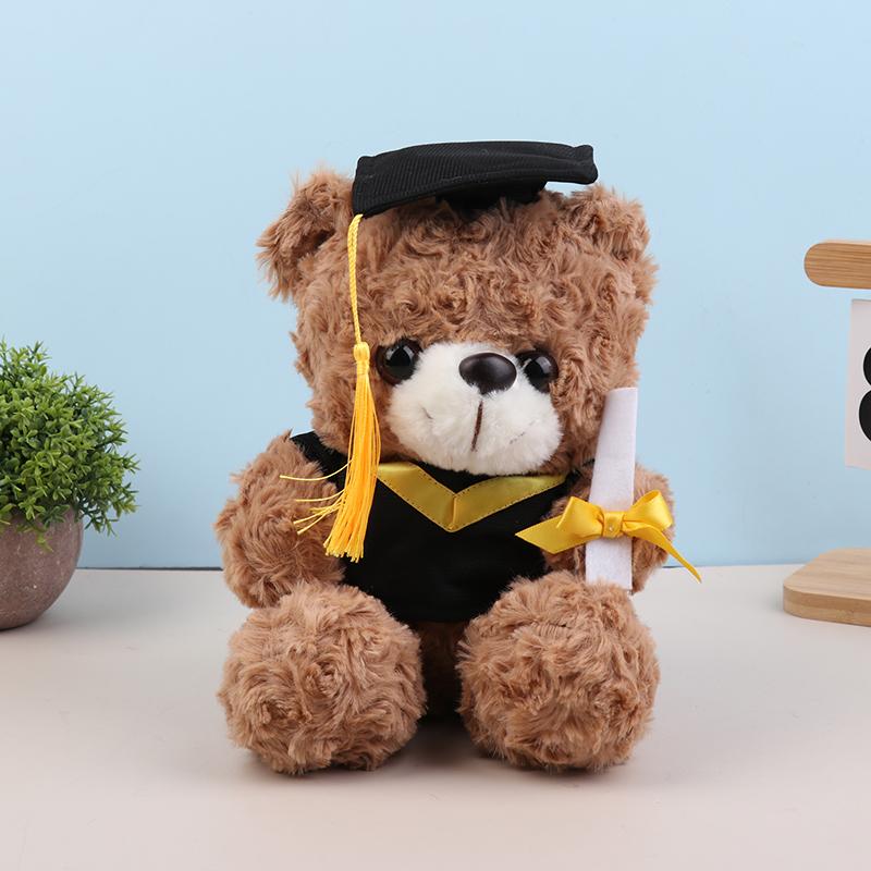 

22 см Выпускной Доктор Медведь Плюшевая Игрушка Мягкая Милая Медведь в Рождественской Шапке Мягкая Кукла Животное Мальчики Девочки Студенты Выпускной Подарок коричневый