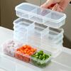 2Pcs Slim Meal Prep Boxes with Lids Long Clear Snack Containers