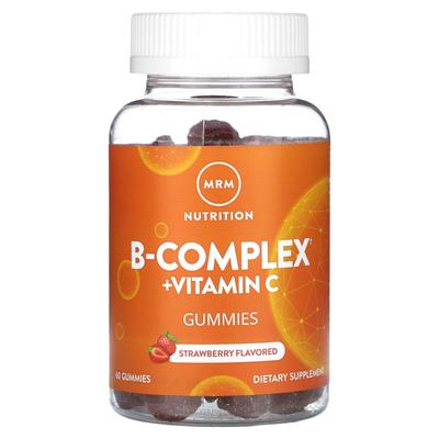 B Complex + Vitamin C Gummies, Strawberry Flavor, 60 Gummies