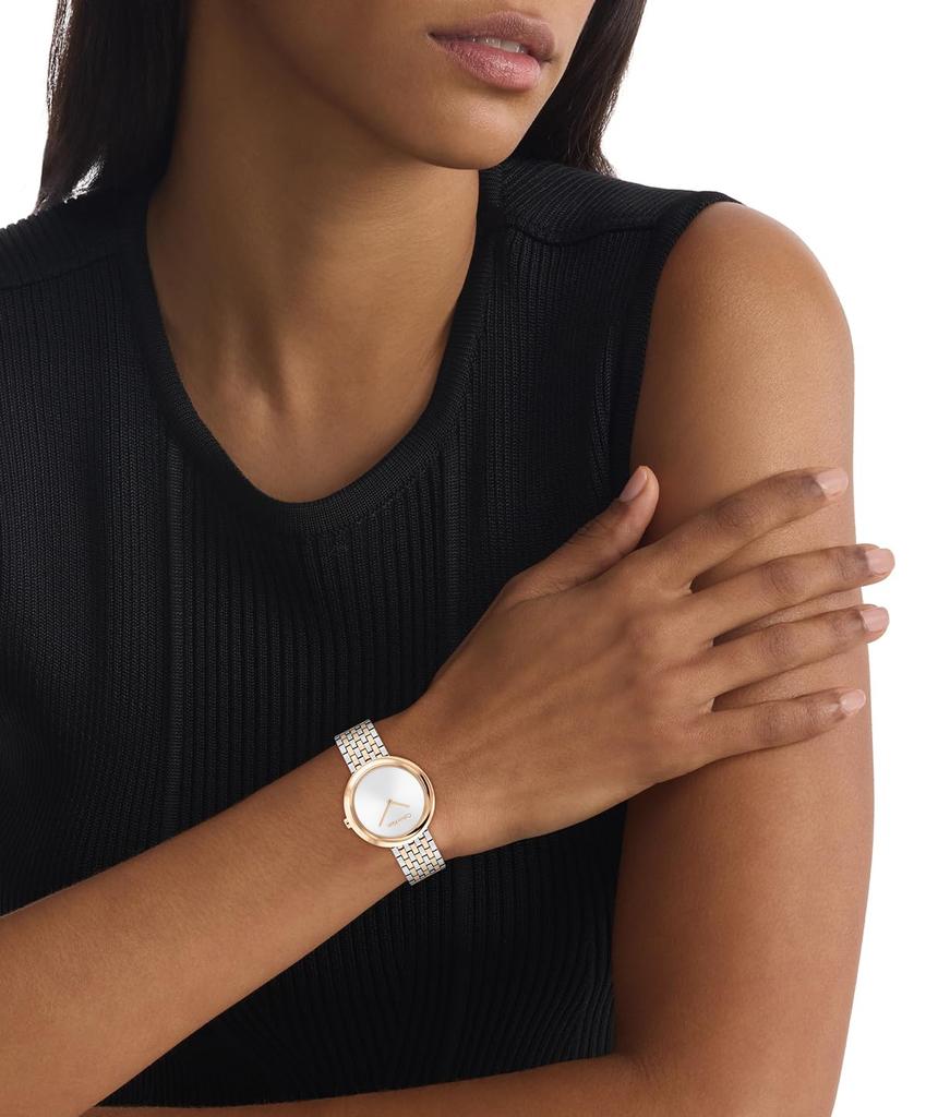 Calvin Klein Silver Watch with Twisted Bezel 25100070 Women's (Officially Imported)