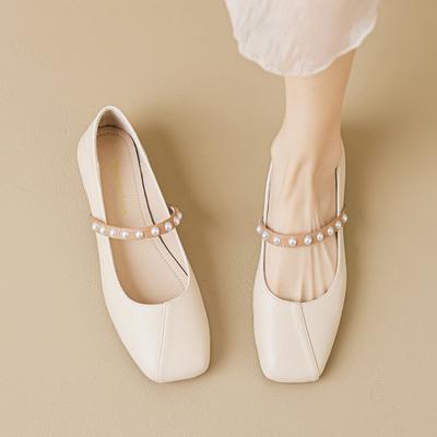 Fashion 2024 Spring and Autumn Women's Shoes Low Heels Korean Style Fashion Pearl Design Career and Party Wear Ladies Casual Mary Jane