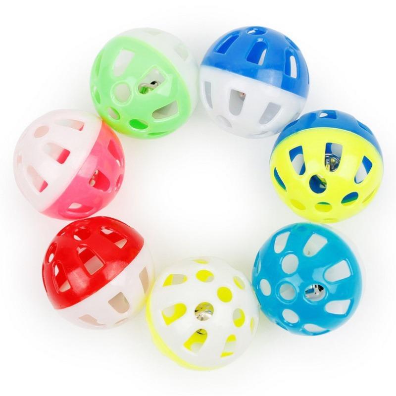 Cat Toy Balls, Self-entertaining Cat Sounds, Bell Balls, Moving To Relieve Boredom, Seven-color Hollowed-out Cat Pet Toys