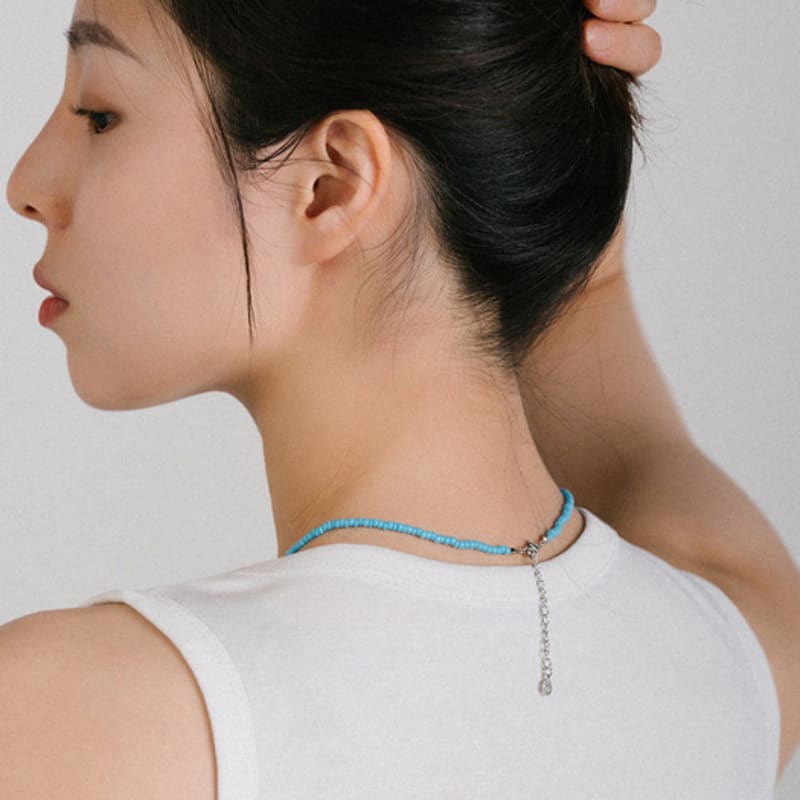 BICYCLE TROPHY Pickman Daily Bead Necklace 03 (SKY / 3mm Miyuki Beads)