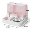 Transparent Cat Feeder Automatic Pet Feeding Bowl 2-in-1 Cat Water Dispenser Combination Grain Storage Bucket for Cats Puppies