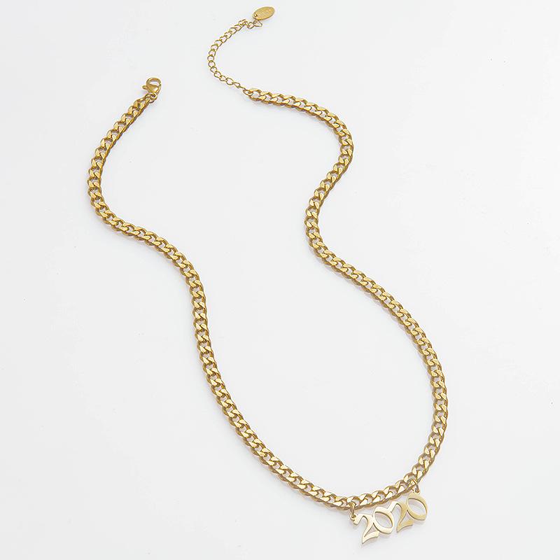 1998 Digitale Titanstahl-Halskette, Einfache und stilvolle farberhaltende Edelstahl-Schlüsselbeinkette