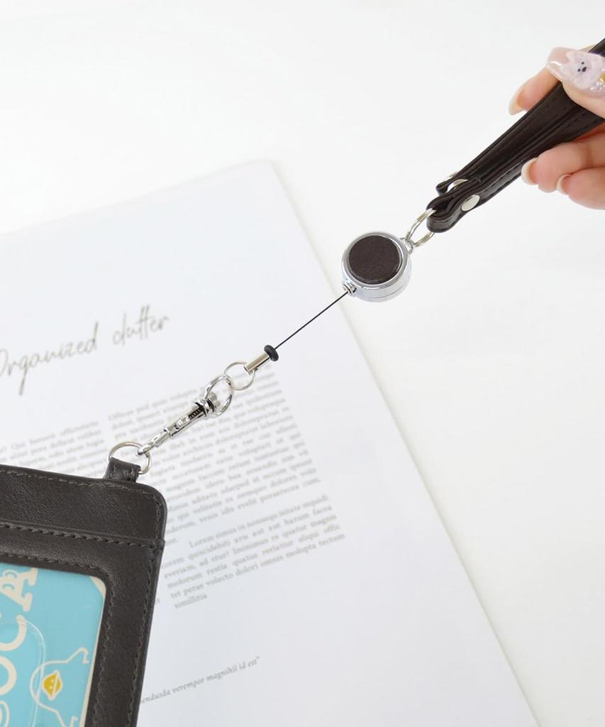 Altro Rose Silver Pass Case with Strap and Reel for IC and Gathered Simple Perfect for or Synthetic Product Commuting, Cards, More. Cute, Design,