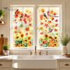 Removable Maple Leaf Clings Autumn Harvest Window Decals, Sunflower Pumpkin Bird Static Cling Stickers, Classroom Fall Theme Displays Reusable