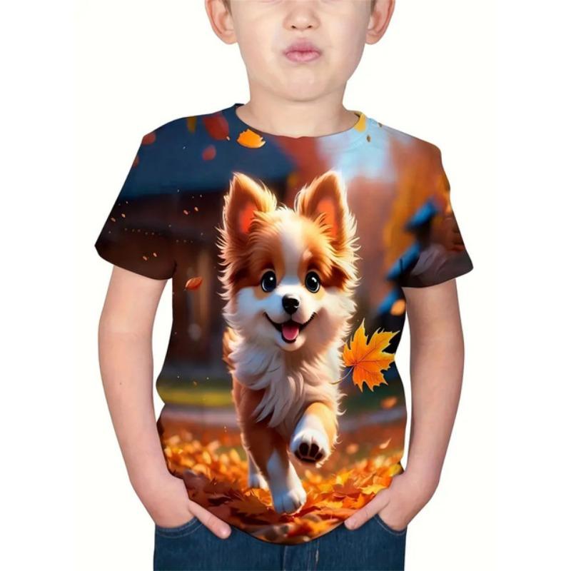 3d Print Retro Animal Top Tee Shirt Kids Boys Clothes Short Sleeve Casual Children's Clothing Fashion T Shirt For Boys