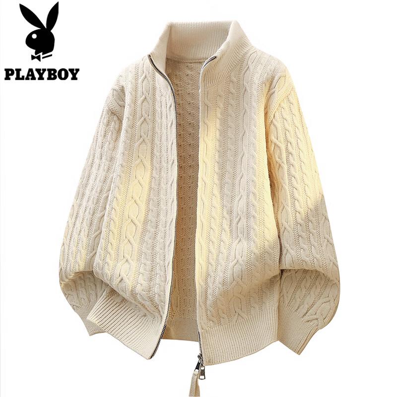 PLAYBOY Old Money Style Cable Knit Cardigan M