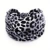 Leopard Print Knotted Elastic Headband: Autumn/Winter Hot Girl Style, European & American, Wide-Brimmed, Sweat-Absorbing Sports Headscarf