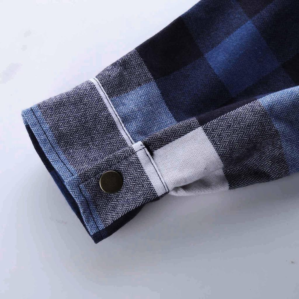 Men's Quilted Lined Button Down Plaid  Shirt Add Velvet To Keep Warm  Jacket With Hood(Non-positioning Printing)