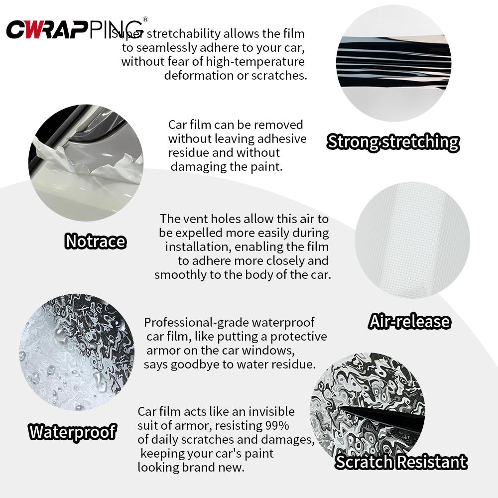 Motorcycle Accessories Ghost Silver PET Forged Carbon Fiber Vinyl Wrap Adhesive Decal Car Wrapping Foil Film for Car Accessories