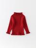 Girls' Cozy Knit Sweater - Stylish Baby Warm Layer, Pure Color Versatile Top for Autumn/Winter