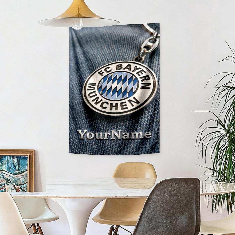 Fc Bayern Mnchen Custom Your Name Wall Decor Tapestry Art For Pet Memorial Birthdaywedding Party Backdrop Family Gift