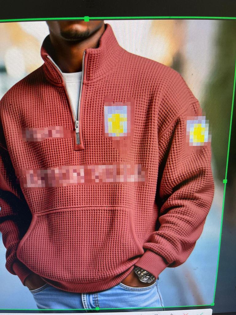 Men's American-Style Zipper Waffle Knit Hoodie - Solid Color, Loose Fit