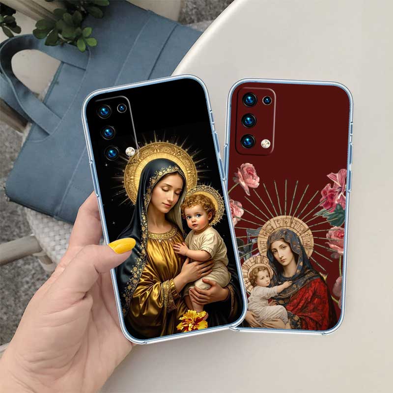RE62 Virgen Maria Transparent Phone Case for Motorola Moto Edge 20 30 40 50 S30 Fusion Ultra Pro Neo Lite + G200 G23