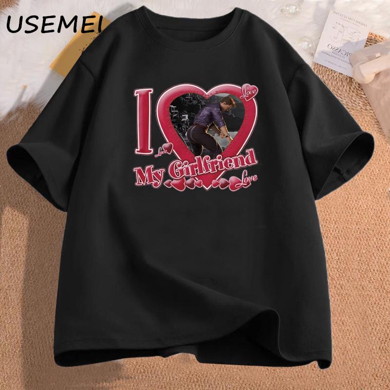 

Johnny Cage I Love My Girlfriend Tshirts Unisex Casual Cotton Short Sleeve Video Game Unisexs Clothing Strrrtwear Graphic Tees S