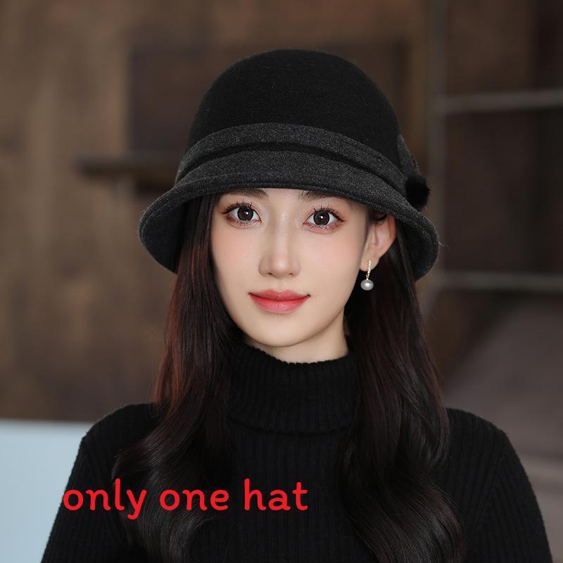 Wool Fedora Hat For Women Autumn Winter Warm Stylish Elegant British Vintage Casual