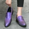 Elegant Formal Dress Shoes for Men Big Size 47 Green Purple Luxury Leather Casual Shoes Wedding Mens Fashion Oxfords Loafers