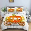 Autumn Pumpkin Truck Bedding Set Boys Girls Twin Queen Size Happy Fall Thanksgiving Duvet Cover Pillowcase Bed Boys Adult