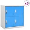 VidaXL 5x Locker Cabinets Lockable Filing Cabinets Storage Cabinets Organizer Office Light Grey and 3095228