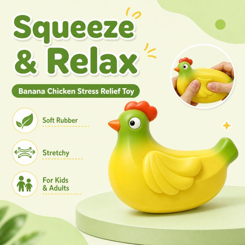 Squeezable Banana Chicken Toy Stretchy Chicken Squeeze Toy Cute Squishy Pinch Le  Kids and Adults