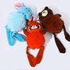 Pet Chew Toy Cartoon Animal Shape Interactive Tug-of-War Pet Toy with Pull-Out Cotton Rope Built-in Sound Bite-resistant Dog Squeaky Toy