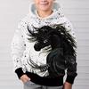 Autumn Comfortable Sports Leisure Long Sleeved Pullover Hooded Sweatshirt Children Animal Patterns Loose Versatile Pocketless 3d Hoodies