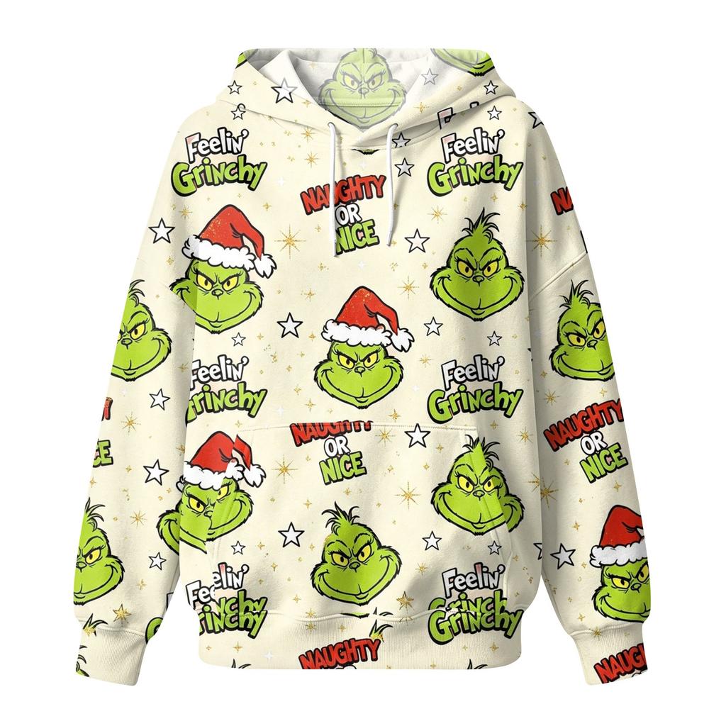 Women's Casual Christmas Print Pullover Hoodie with and Pockets