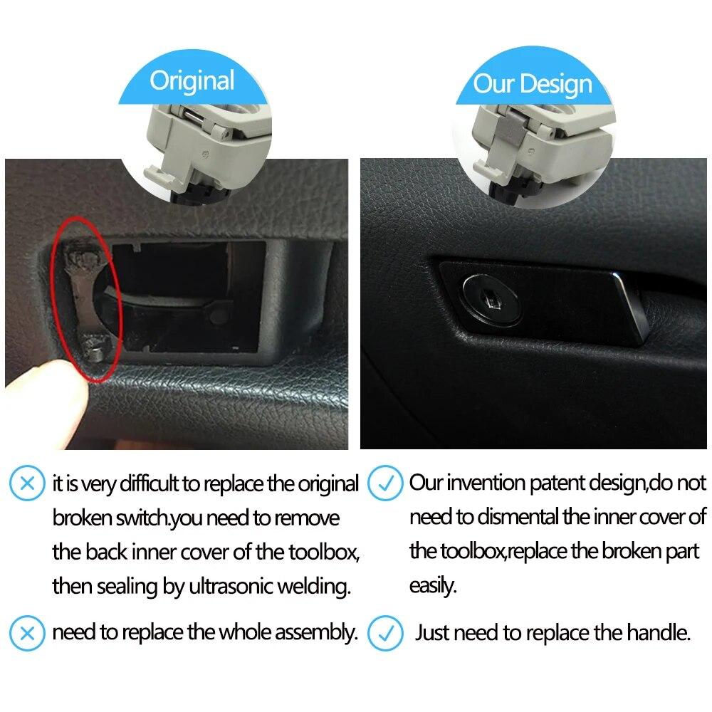 Car Glove Box Switch Handle Toolbox Compartment Lid Switch Grip Lock For Mercedes BENZ C E Class W204 W212 W207 GLK204