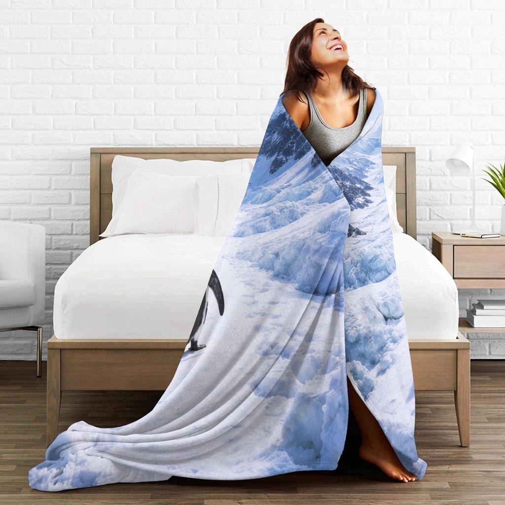 Nihilist Penguin But Why Flannel Blanket Creative Throw Blankets for Sofa Bedding Lounge 125*100cm Rug Piece,