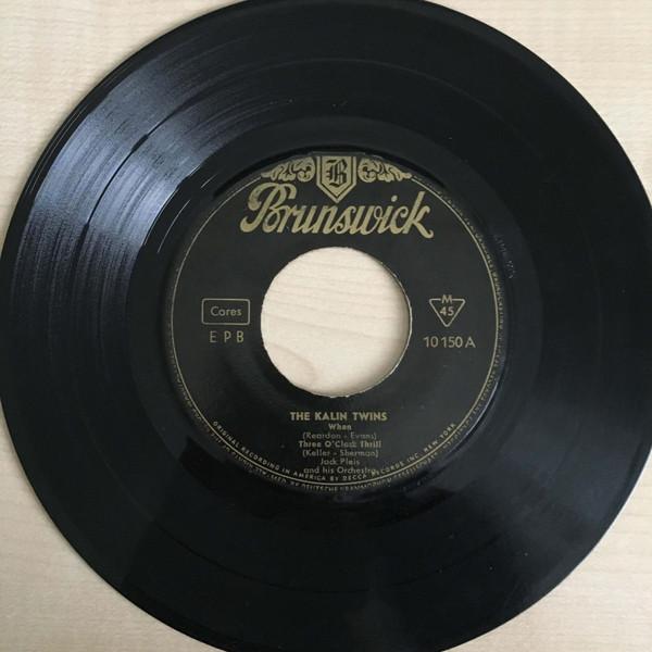 

7-дюймовая пластинка JACK PLEIS HIS ORCHESTRA The Kalin Twins 10150 Brunswick US Jazz Б/у