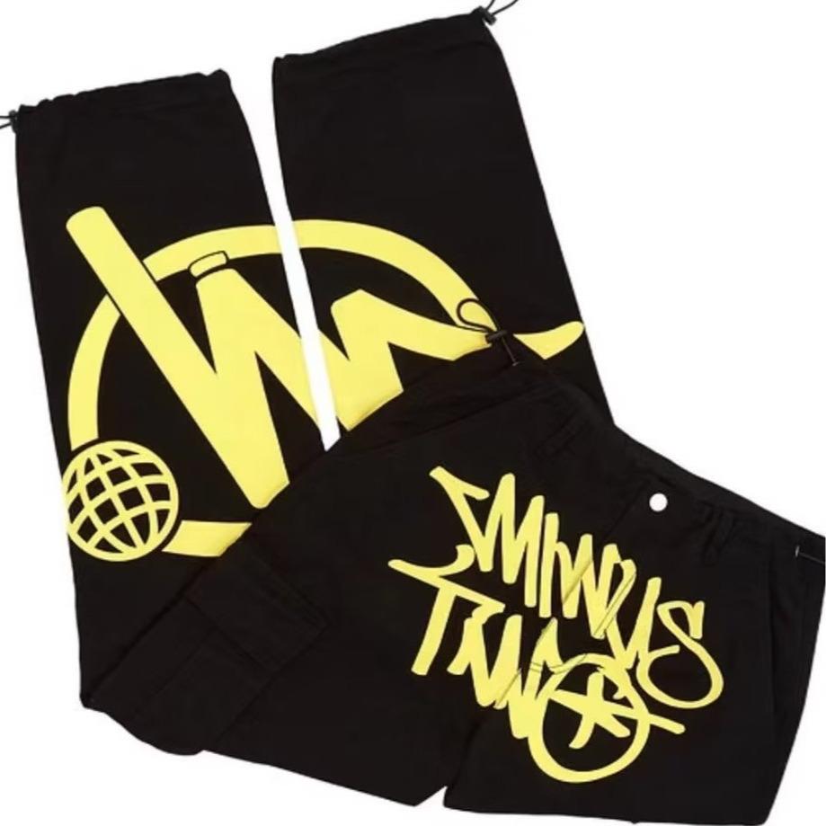 Men's Y2K Retro High Waist Street Style Overalls with Planet Print