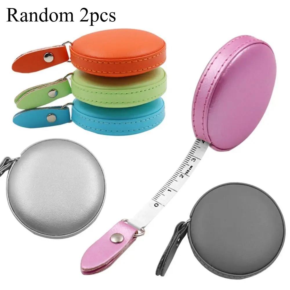 

2pcs Measuring Tape PU Leather Retractable Ruler Tape Portable Centimeter Inch Roll Tape Practical Measures Height Ruler Measuri