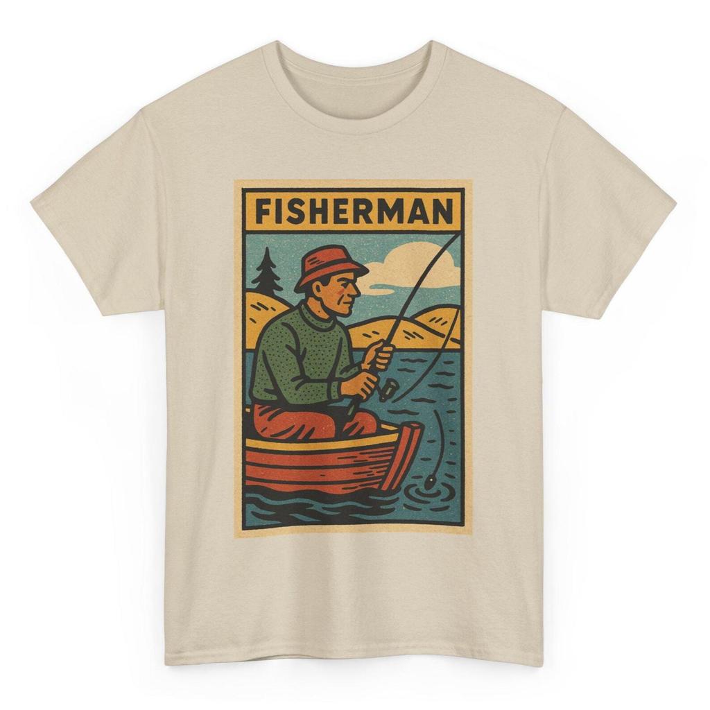 Fisherman Retro Comic T Shirt Unisex | Vintage Angler Graphic Tee | Funny Catch Of The Day Style | Gift For Him | Outdoorsman Streetwear