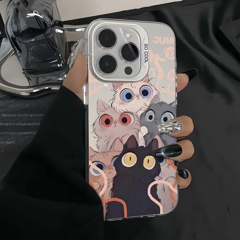 Big Eye Meow is compatible with iPhone 14 Pro, Cartoon 16 Pro Max phone case, iPhone 15 Cute 13 Pro niche 12