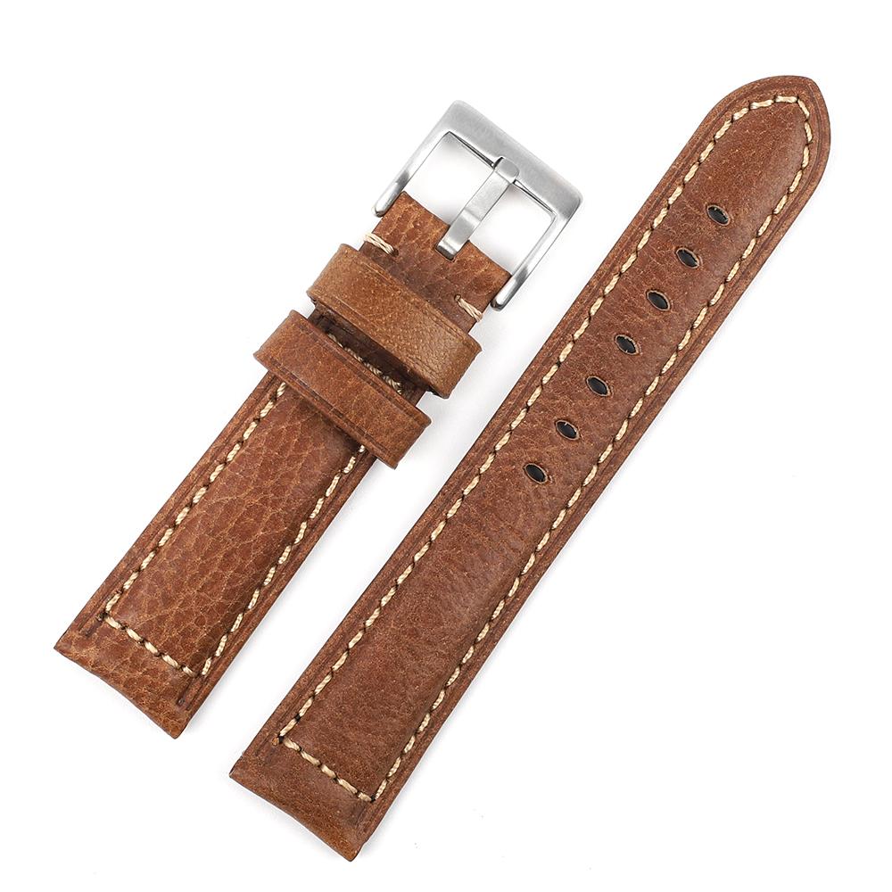 Crazy Horse Leather Strap 18mm 19mm 20mm 22mm Watch Band Men Women Sport Bracelet Replacement Belt Watches Accessories