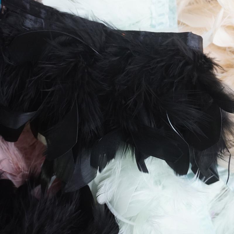 50Pcs Turkey Feather Fire Piece Feather Cloth Edge, Skirt Lace Feather Wall Feather Light Diy Dance Suit Decorative Materials