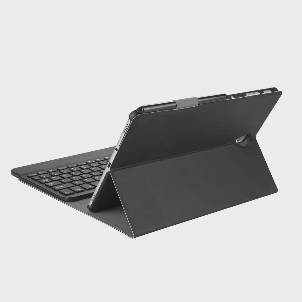 Samsung Tab A 10.1" T510 Split Leather Bluetooth Keyboard Case, Ultra-Thin Design