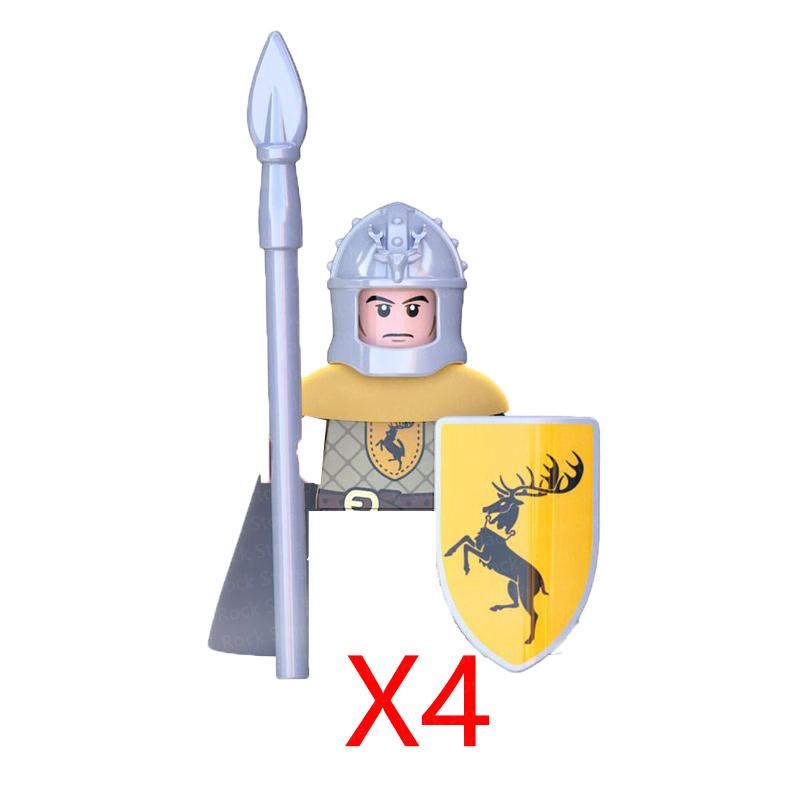 Military Building Blocks Solider Figures Gifts Toys Movie Science Fiction Series Medieval Knight Legion Weapons Shield Flag MOC