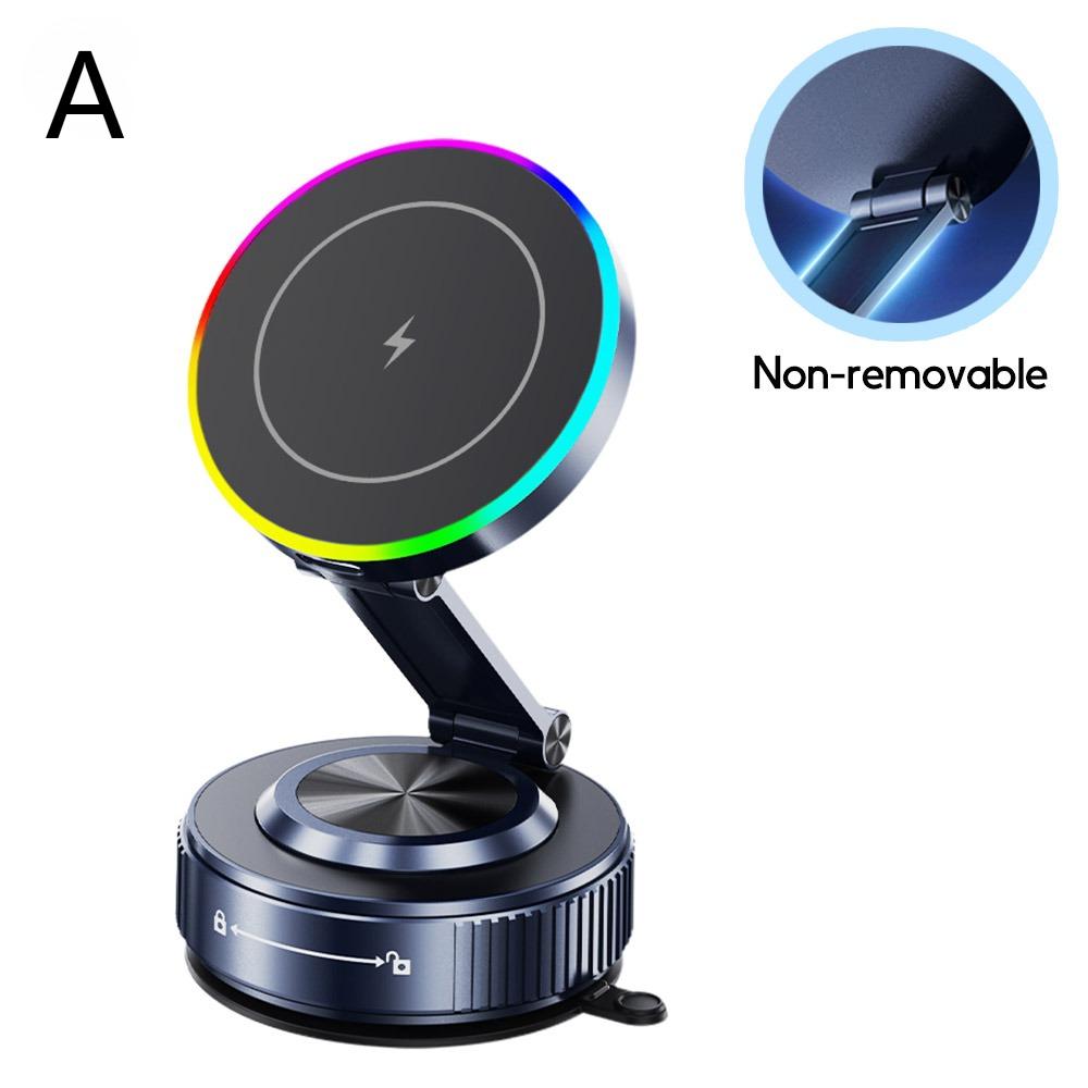 15W Magnetic Car Wireless Charger Vacuum Suction Bracket Phone Holder for Magsafe iPhone 17 16 15 14 13 12 Fast Charging Station