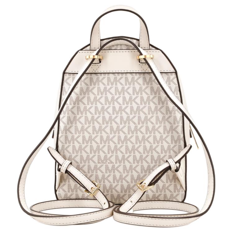 Michael Kors Jaycee Classic Monogram Batoh na zip PVC Mini Dámský batoh Světle krémový 35T2G8TB1B-LT-CRM-MULTI